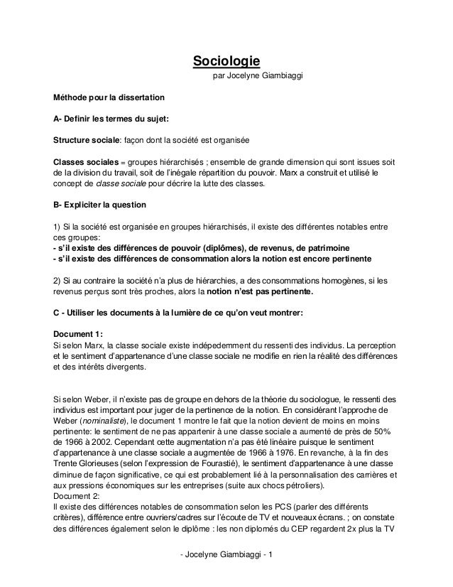 Sociologie Terminale préparation bac