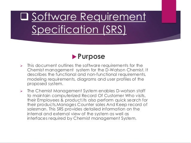 Software requirement specification on hospital management system