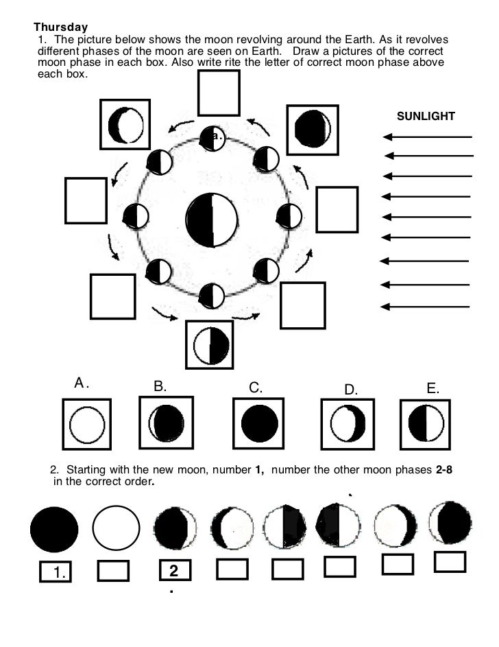Solar: about the moon (worksheet 6)