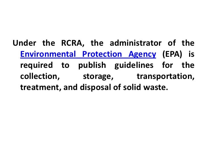 Solid and hazardous waste