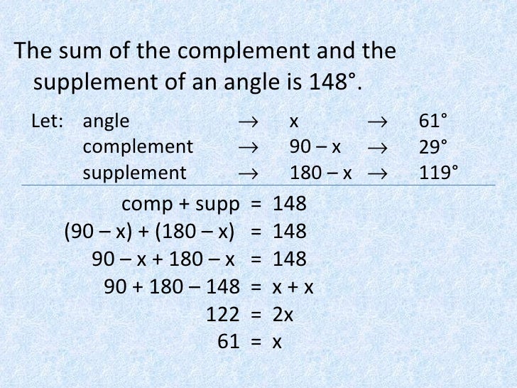 Complement and supplement