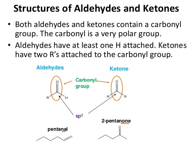 Structures of Aldehydes and Ketones• Both aldehydes and ketones contain a carbonylgroup. The carbonyl is a very polar grou...