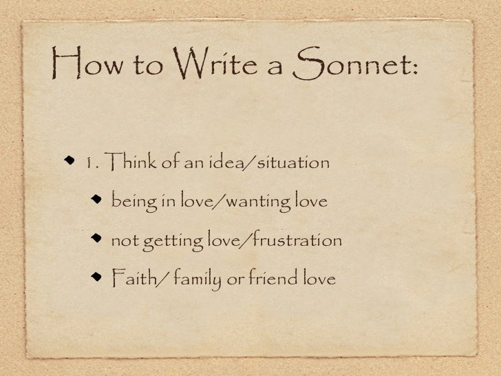 How to write a sonnet about love