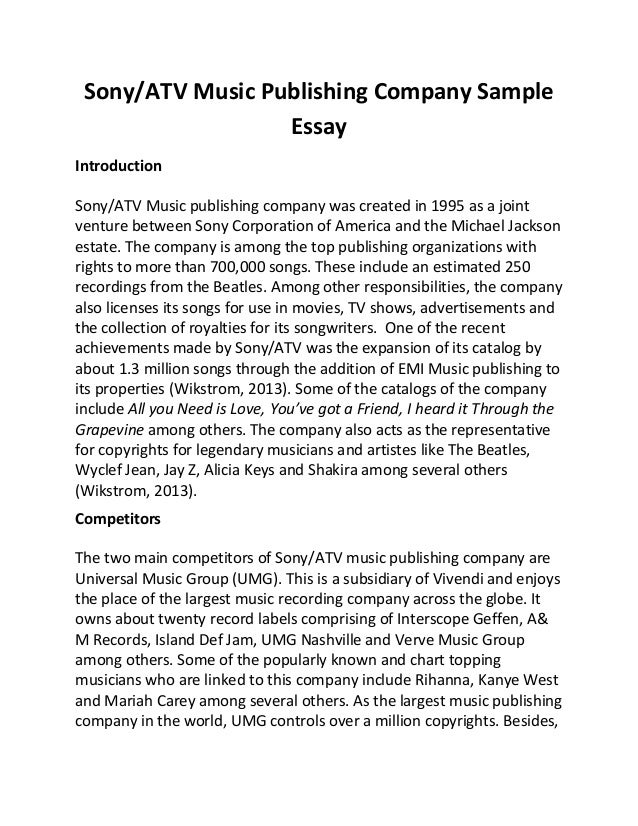 Music essays examples