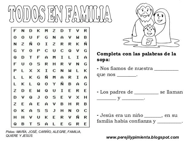 Sopa letras: Todos en familia