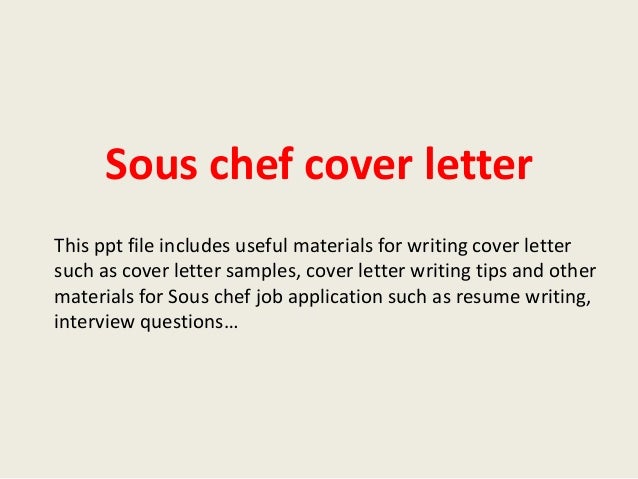 chef resume cover letter