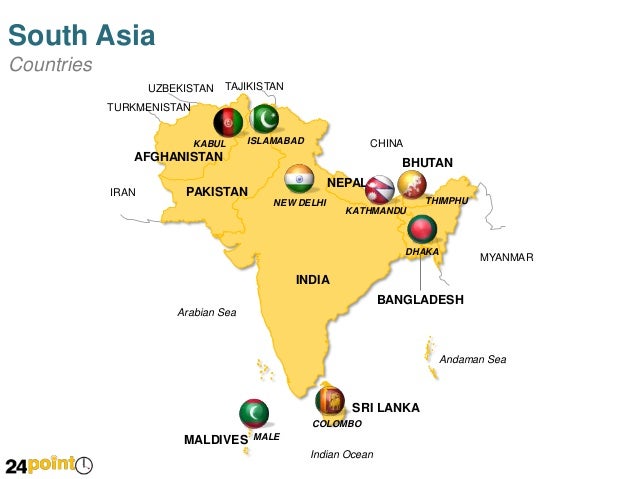 south asia map with capitals powerpoint map of south asian countries south asia map with capitals powerpoint map of south asian countries