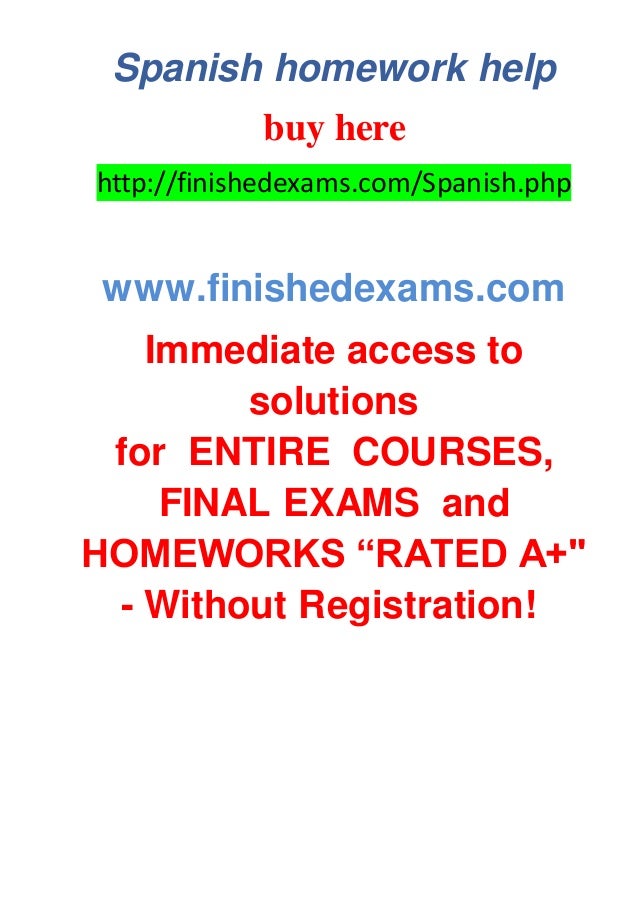 Need help with spanish homework picture