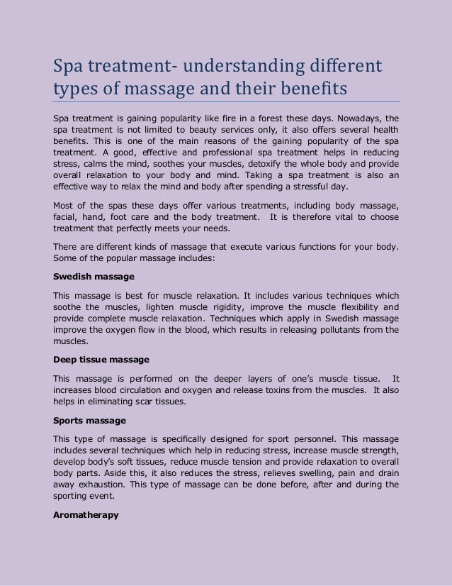 Spa treatment understanding different types of massage and their ben…