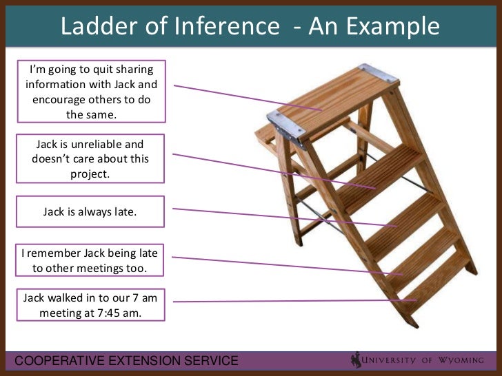 the ladder of inference designed by chris argyris essay The ladder of inference was designed by chris argyris, a leader in organizational learning the ladder concept is all about the thinking process, about reasoning be aware of where you are on the ladder - it is best to avoid climbing too high too quickly. the ladder of inference designed by chris argyris essay The ladder of inference was designed by chris argyris, a leader in organizational learning the ladder concept is all about the thinking process, about reasoning be aware of where you are on the ladder - it is best to avoid climbing too high too quickly.