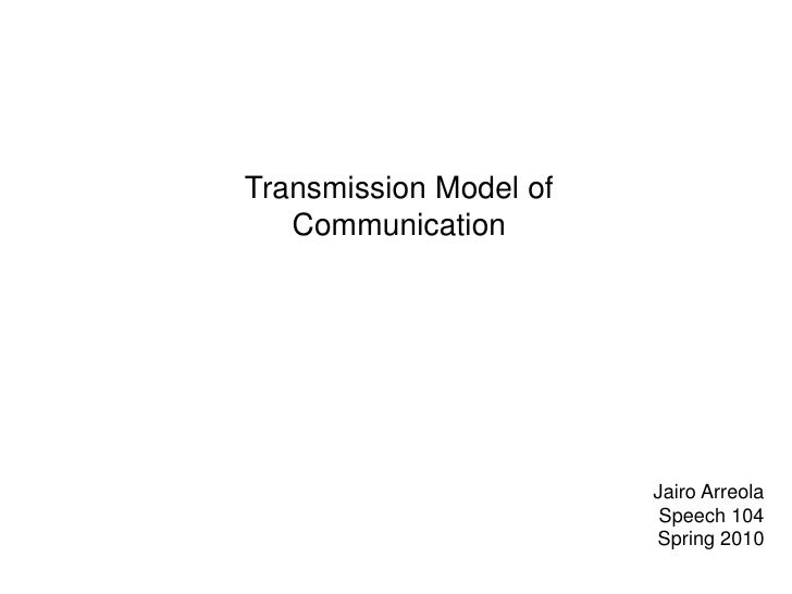 Transmission Model of Communication