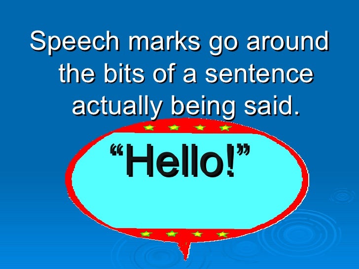 Speech marks