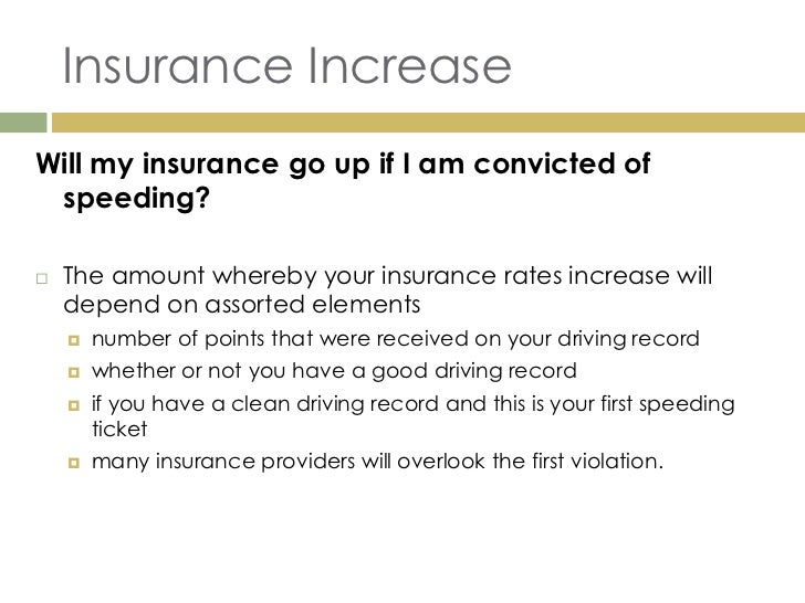 Speeding ticket increase insurance rate