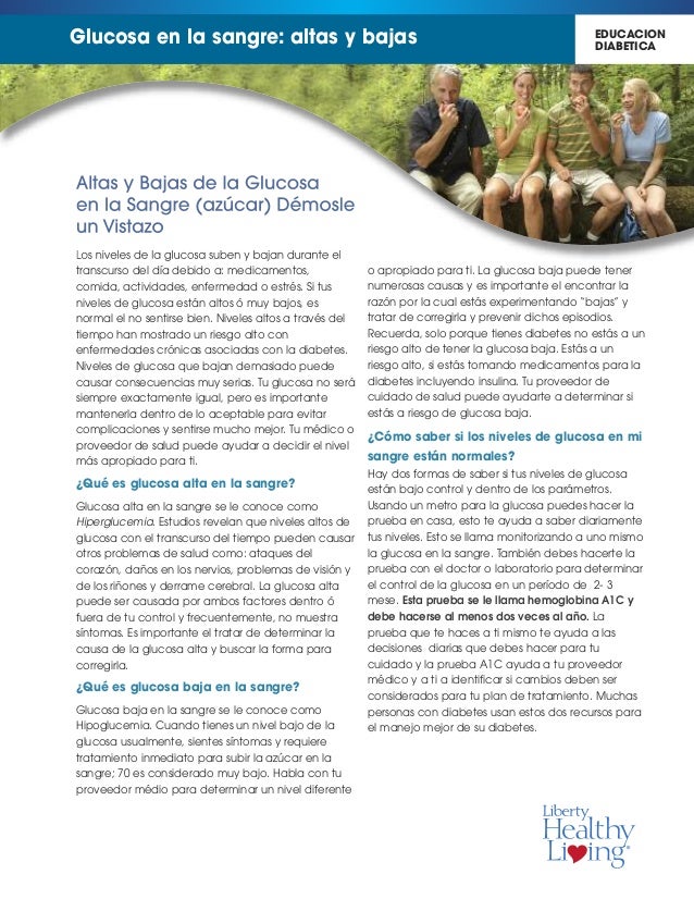 Glucosa en la sangre: altas y bajas Glucosa en la sangre: altas y bajas