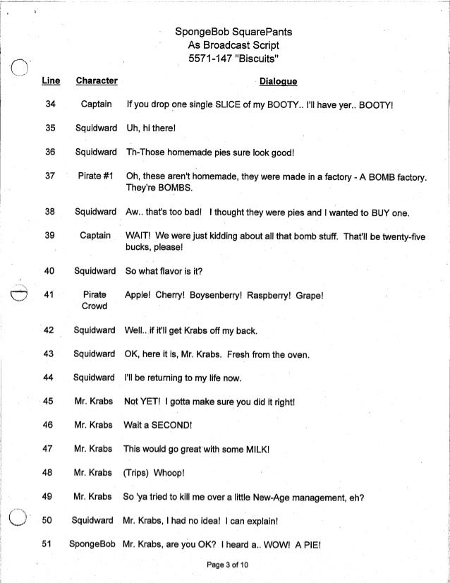 Example Of Video Resume Script spongebob squarepants script for educational purposes Example Of Video Resume Script spongebob squarepants script for educational purposes