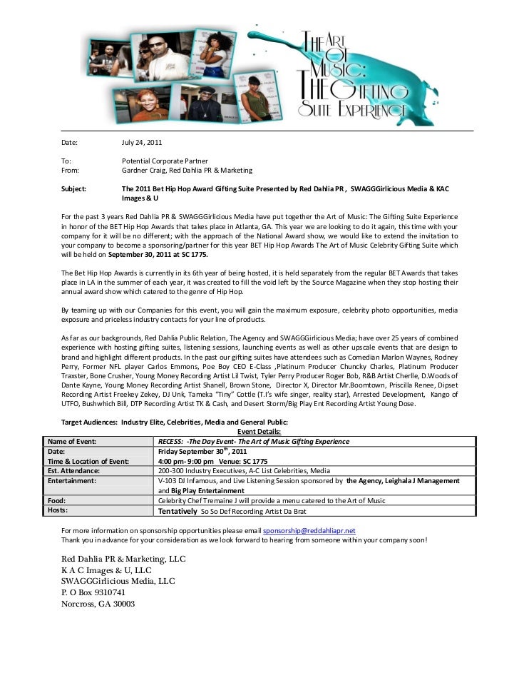 corporate sponsorship letter