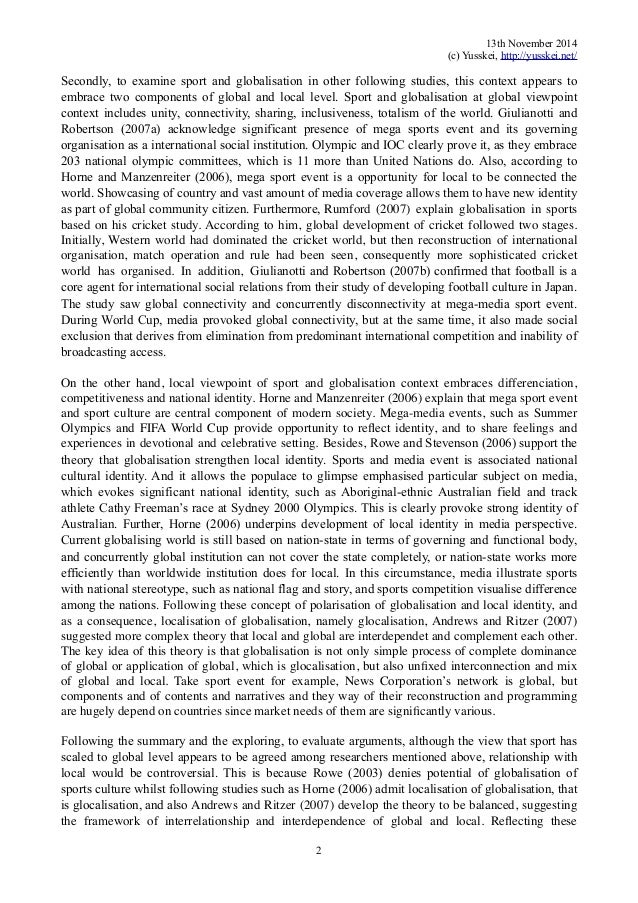 Globalization essay topics