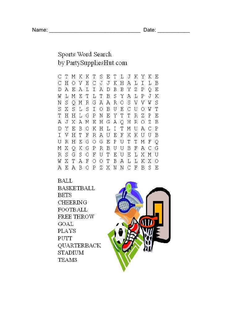 Sports word search