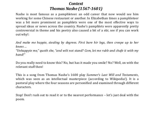 Thomas Carew the spring analysis Thomas Carew the spring analysis