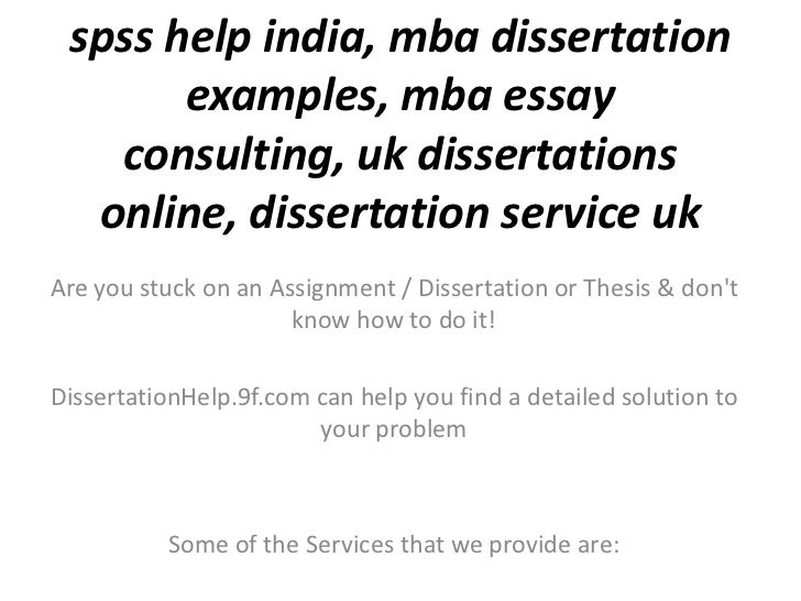 mba dissertation support