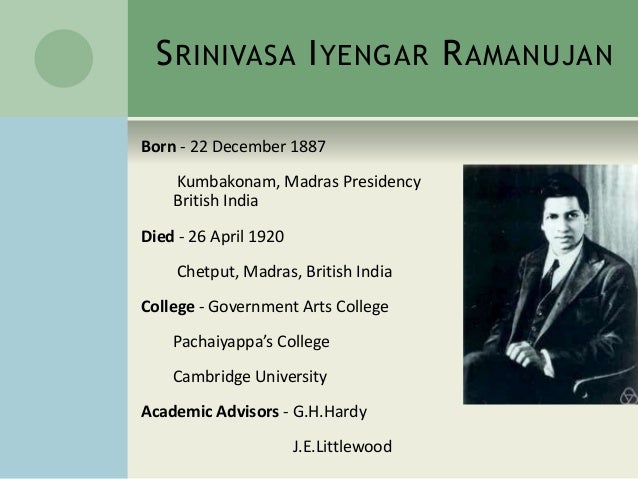 ppt on srinivasa ramanujan ppt on mathematician