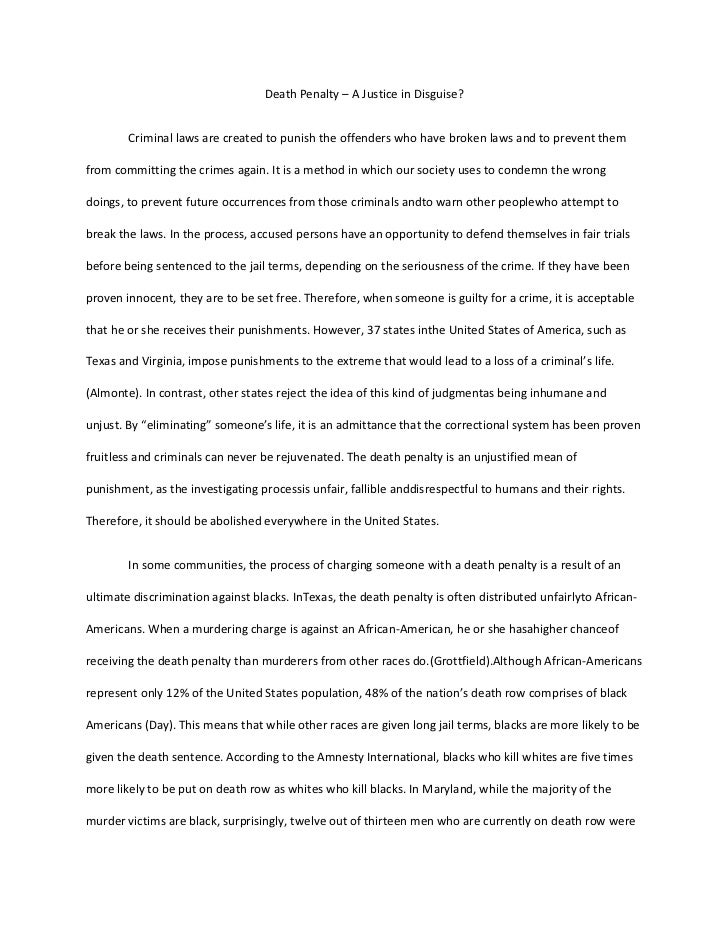 Free Death Penalty Essays and Papers - 123HelpMe com