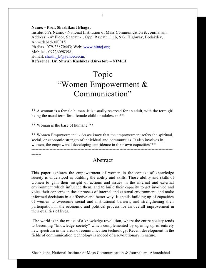 Women empowerment essays that describe my personality