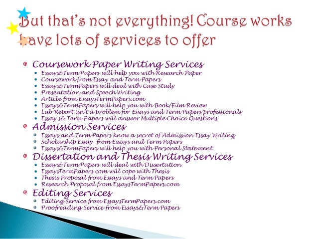 Coursework writing services