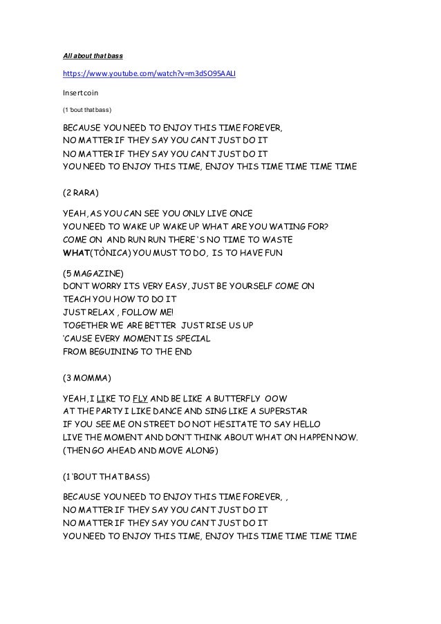 Ssc1415 lyrics fedac santa coloma all about that bass