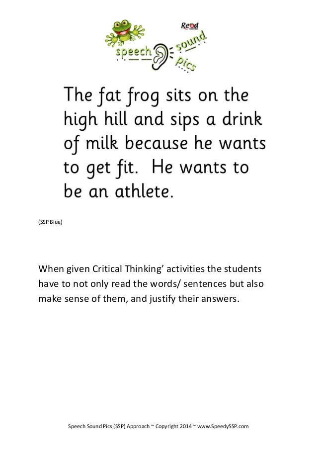 Reading critical thinking activities