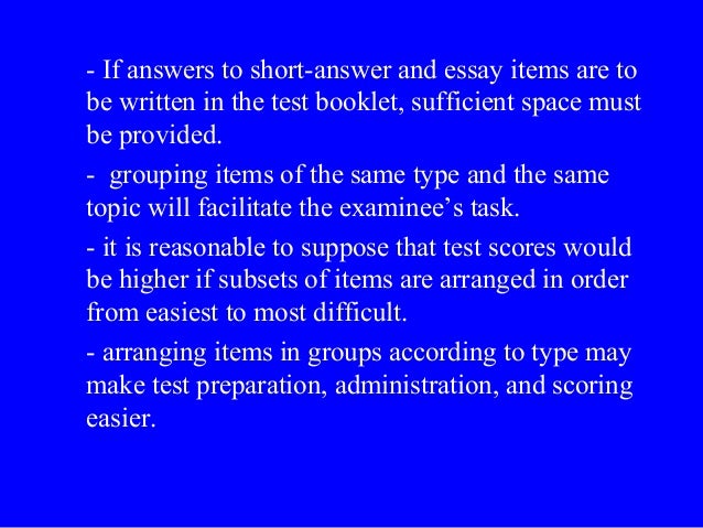 Scoring essay tests