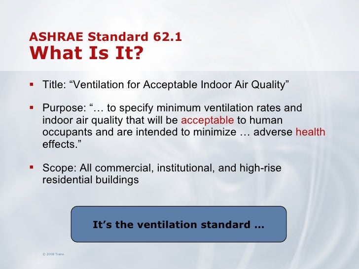 ASHRAE Standard 62.1 Update