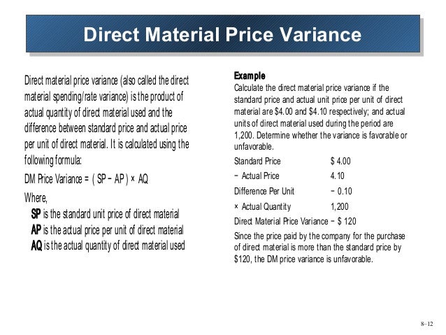direct material price and quantity variances direct material price and quantity variances