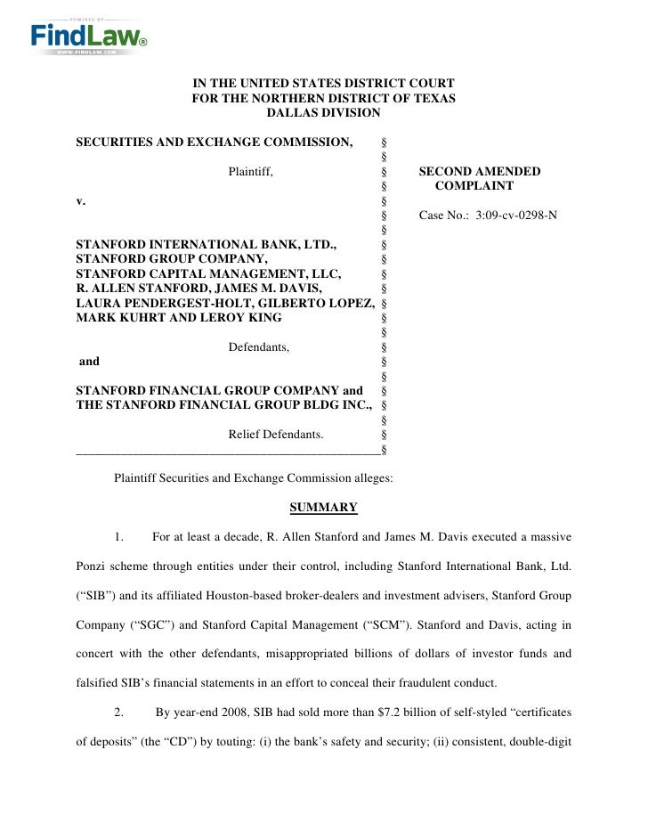 FindLaw | SEC v. Stanford International Bank, et al. FindLaw | SEC v. Stanford International Bank, et al.