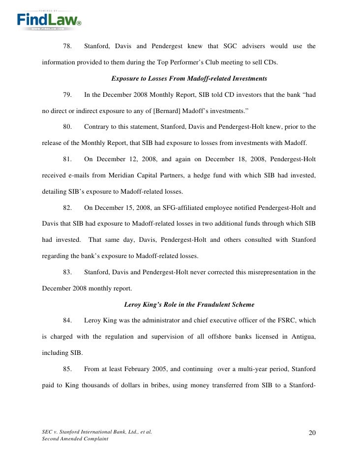 FindLaw | SEC v. Stanford International Bank, et al. FindLaw | SEC v. Stanford International Bank, et al.