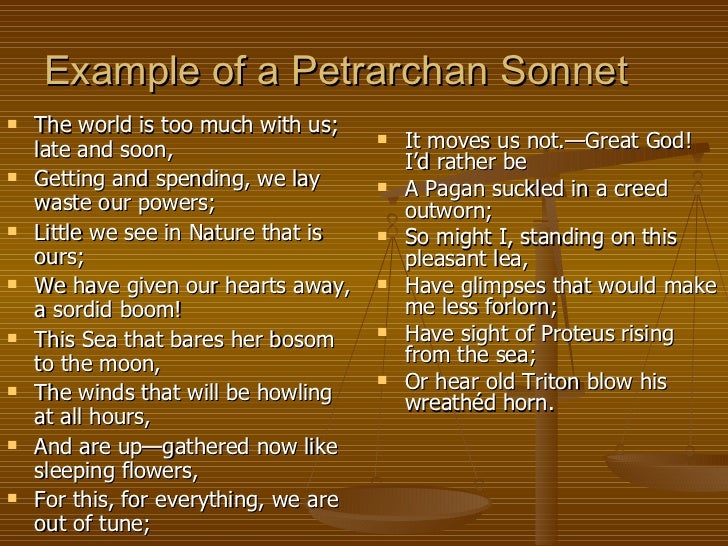 petrarchan sonnet example