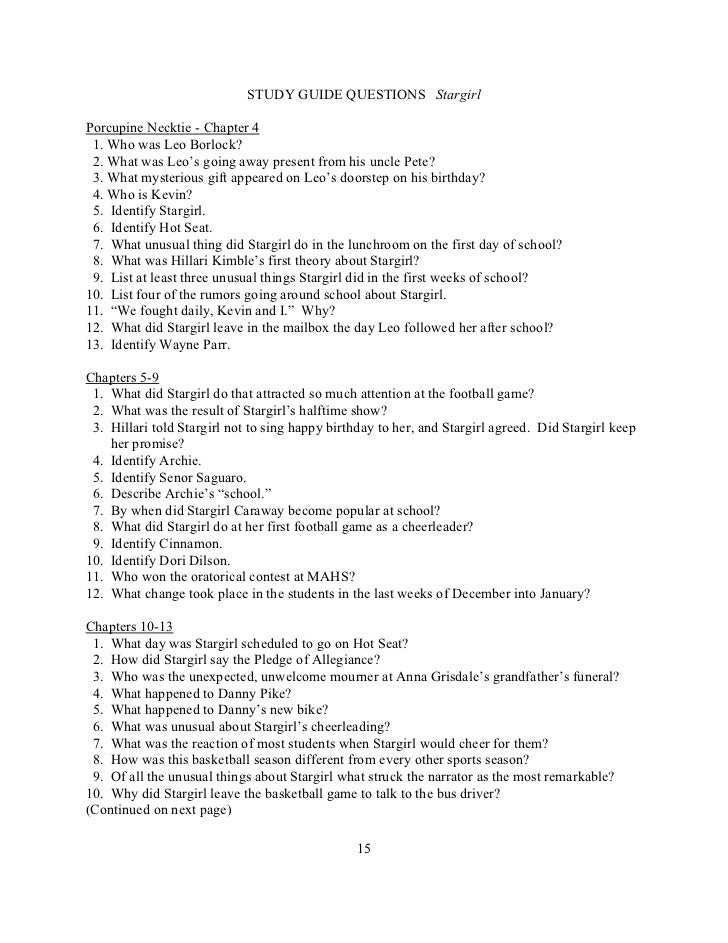 Stargirl lesson plan