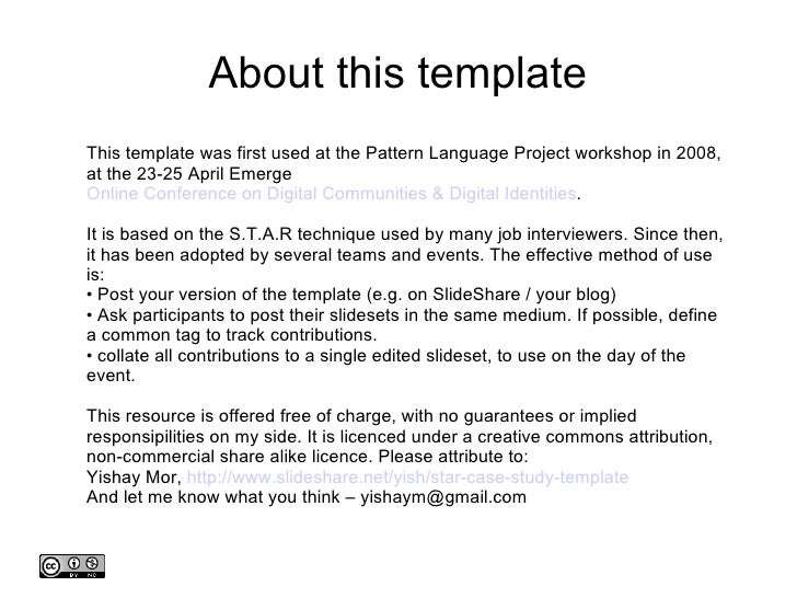 Guidelines to the writing of case studies