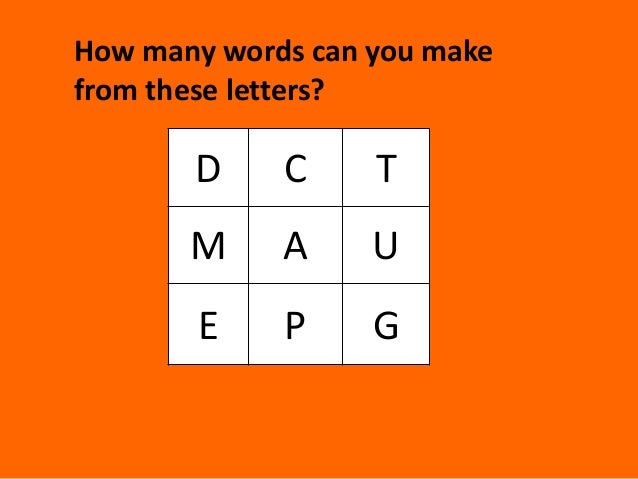 Make Words With These Letters Wwf / How Many Words Can You Write with