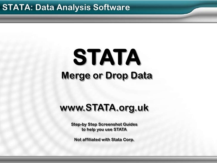 STATA Merge or Drop Data