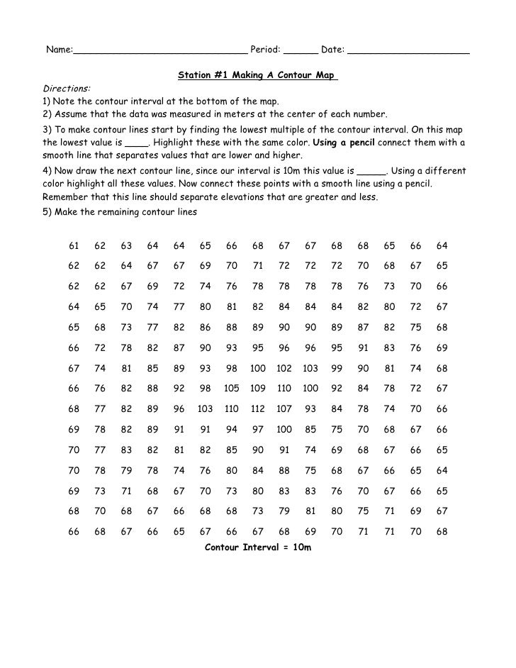 Contour Line Drawing Pdf : Stations lab