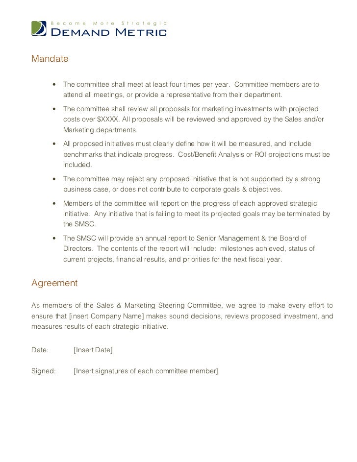 Steering Committee Charter Template Steering Committee Charter Template