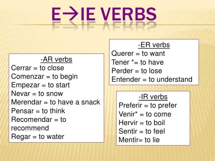 E To Ie Stem Changing Verbs Worksheet Pdf Answers