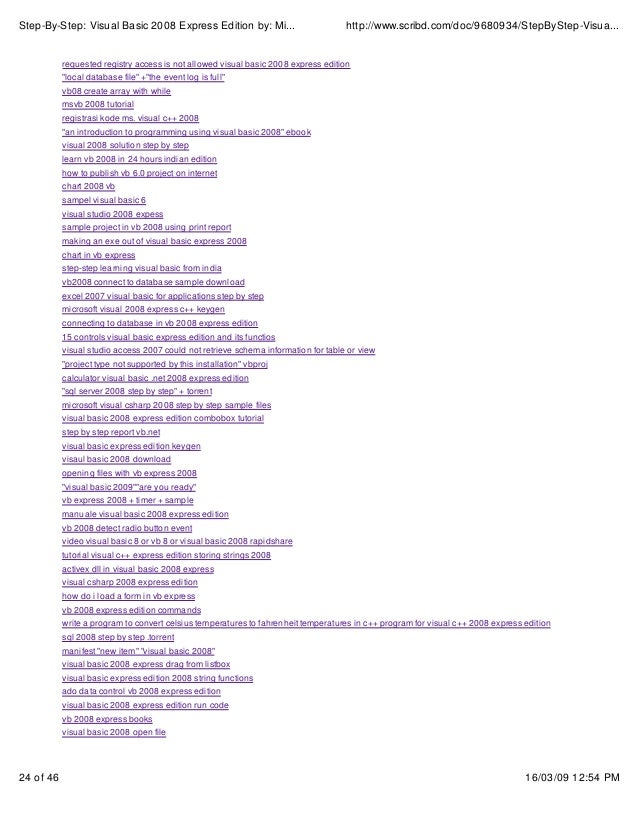 Manual Visual Basic 2008 Express Pdf
