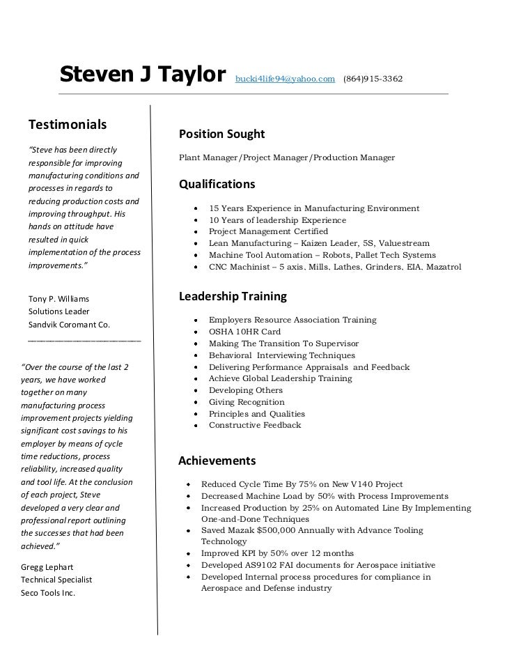 cnc machinist resume samples