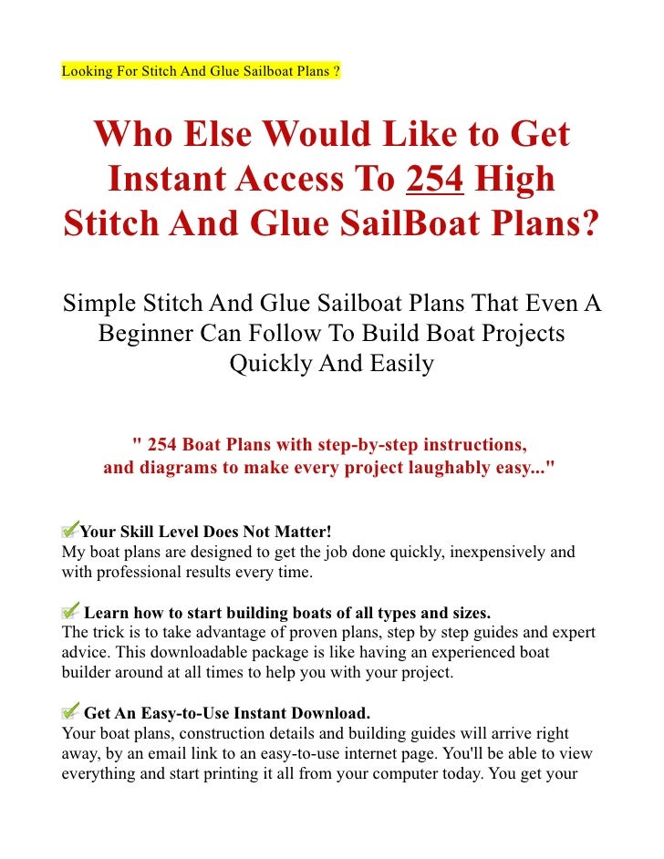 Sea Lovers: Free stitch and glue power boat plans