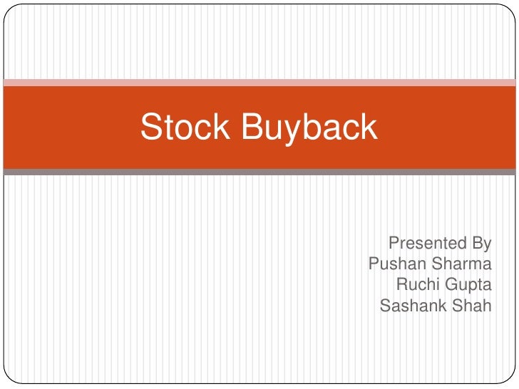 Stock options repurchase