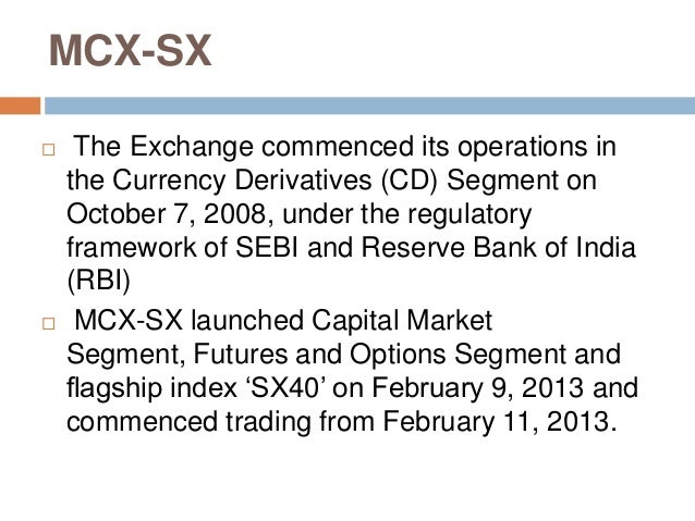 mcx-sx option trading