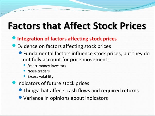 factors that determine the behaviour of stock market prices