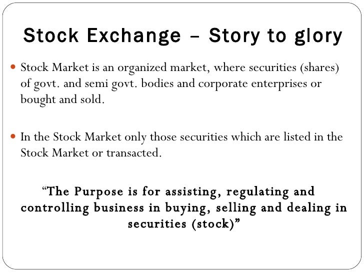 basics of bse stock market pdf
